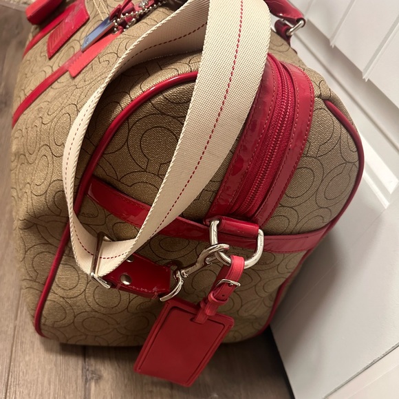 Coach Op Art Coated Canvas Duffel Bag Overnight Carry On Luggage - Picture 2 of 10